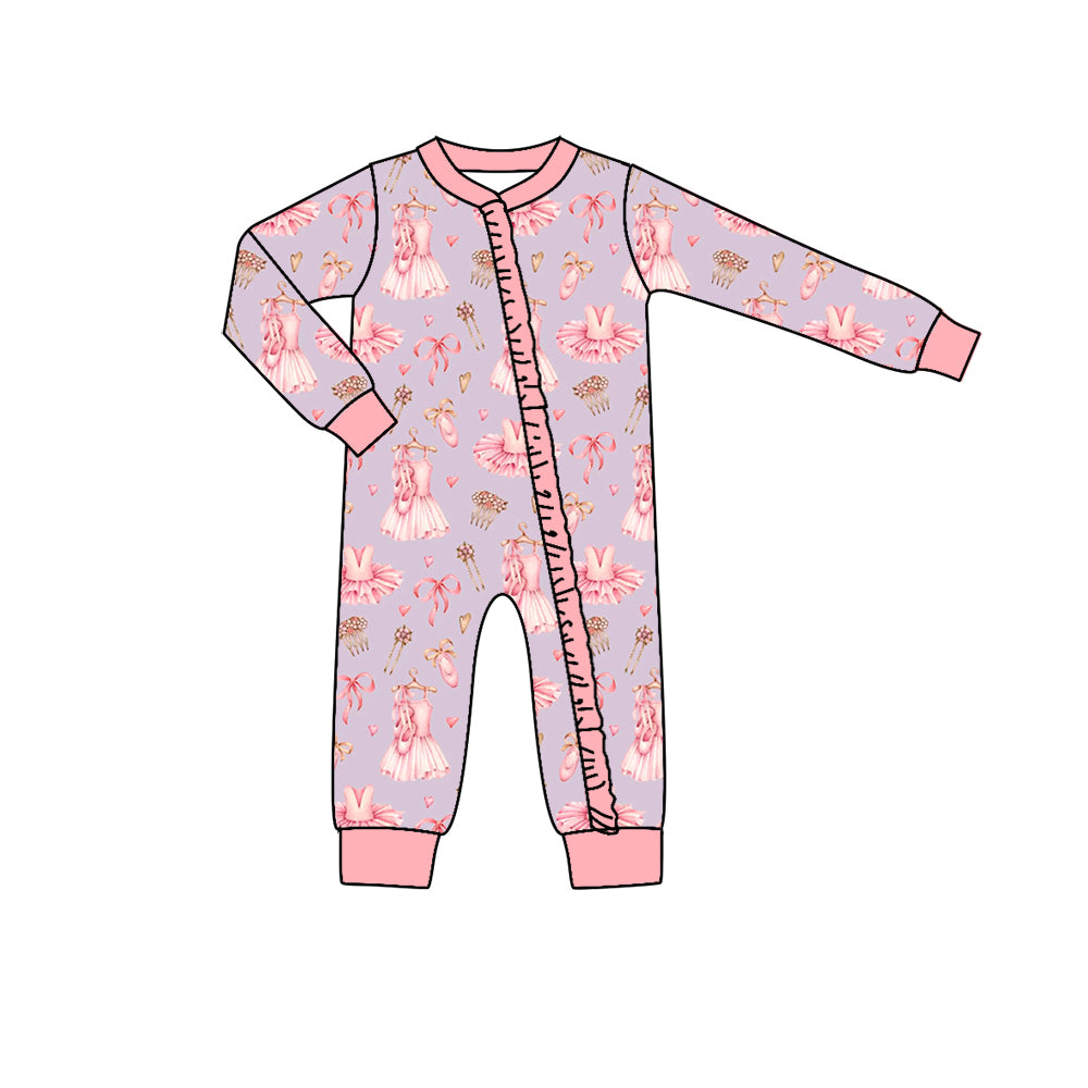 5.30 custom each style moq 5eta 4-6week Sibling Sister ballet shoes pink baby girls pajama outfits and dress and baby romper match family design