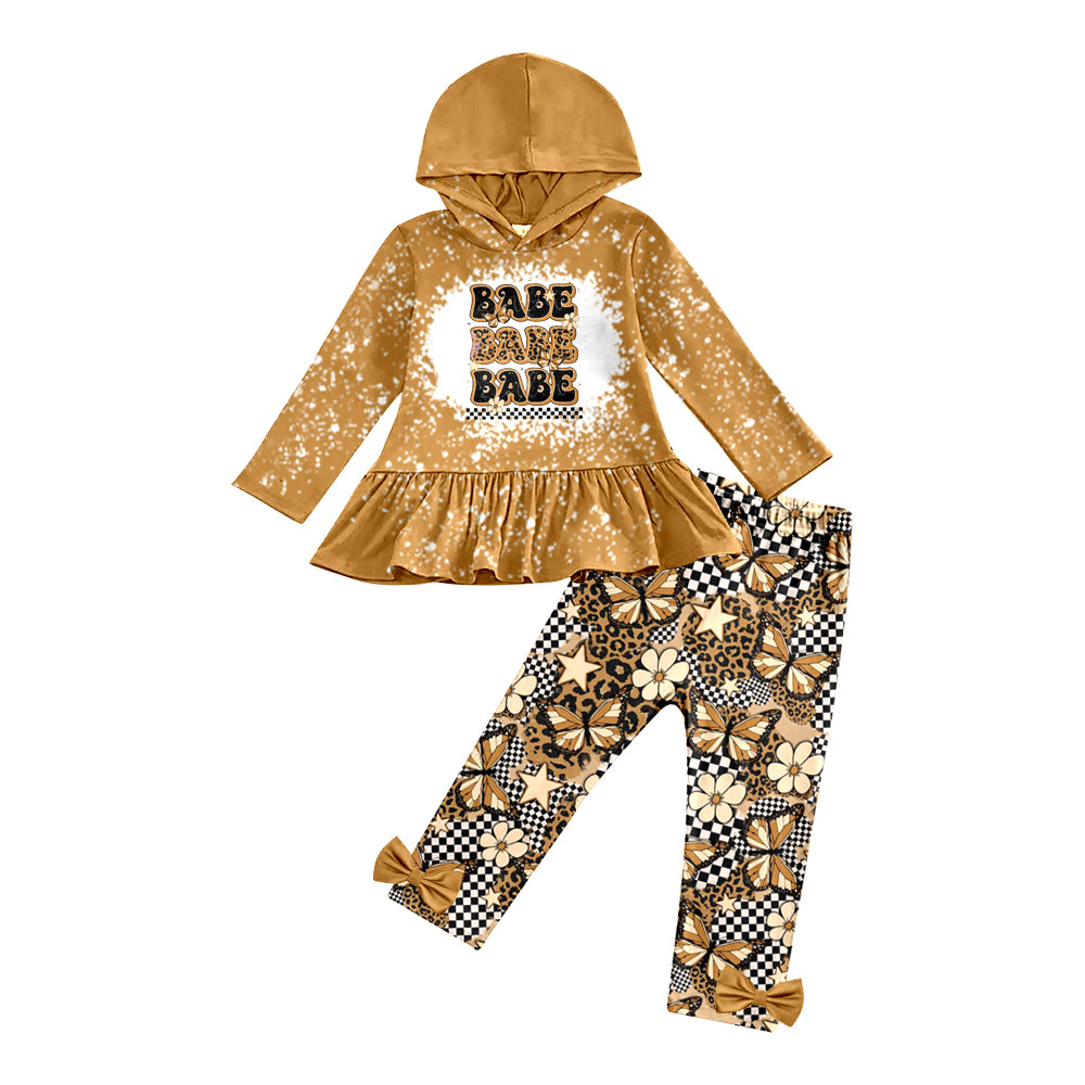 6.12 custom each style moq 5eta 4-5week Sibling Sister green red leopard girls hooded sets and BABE sets match family design