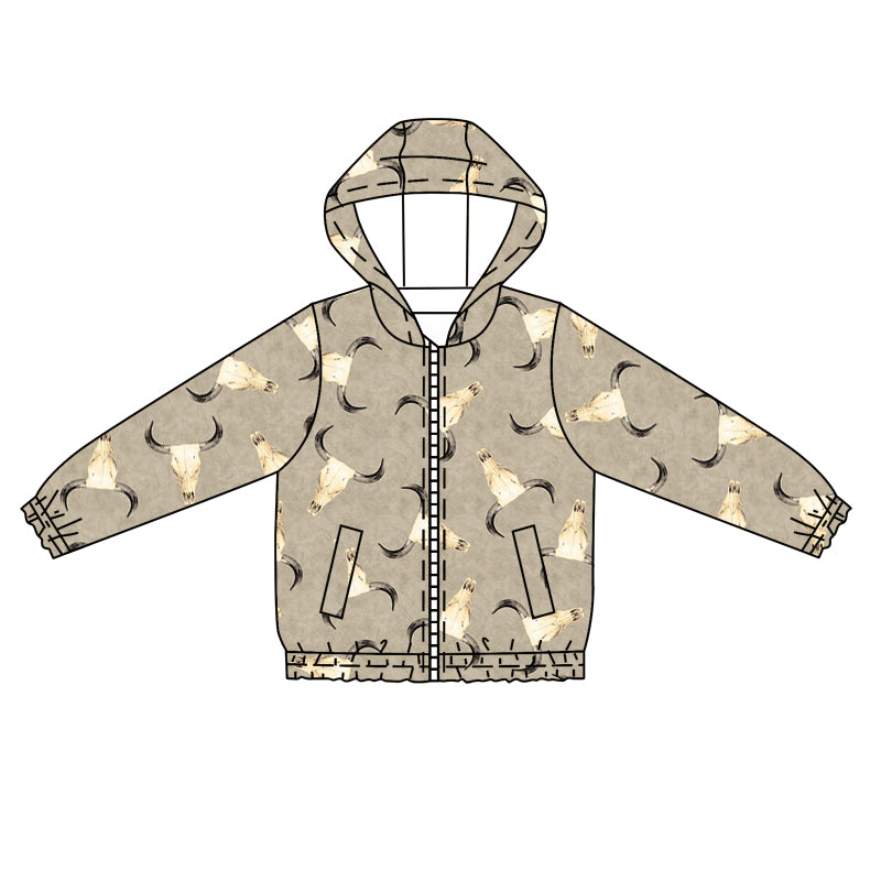 9.2 custom each style moq 5 eta 4-6week baby boys clothes cow head hooded long sleeve top