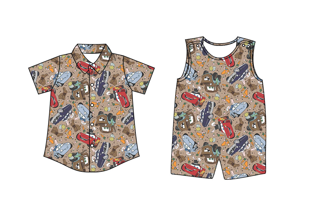 12.27 custom each style moq 5eta 4-6week Sibling Sister cars baby boy romper and top match design