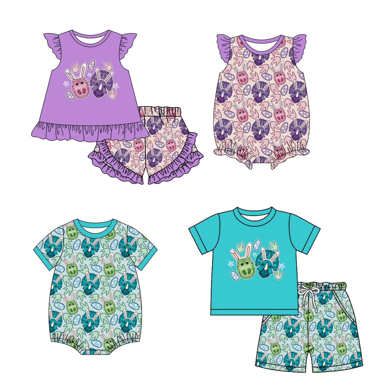 25.11.3 custom each style moq 5 eta 6-8week Sibling Sister baby short sleeve shorts sets 2 and romper 2 match design
