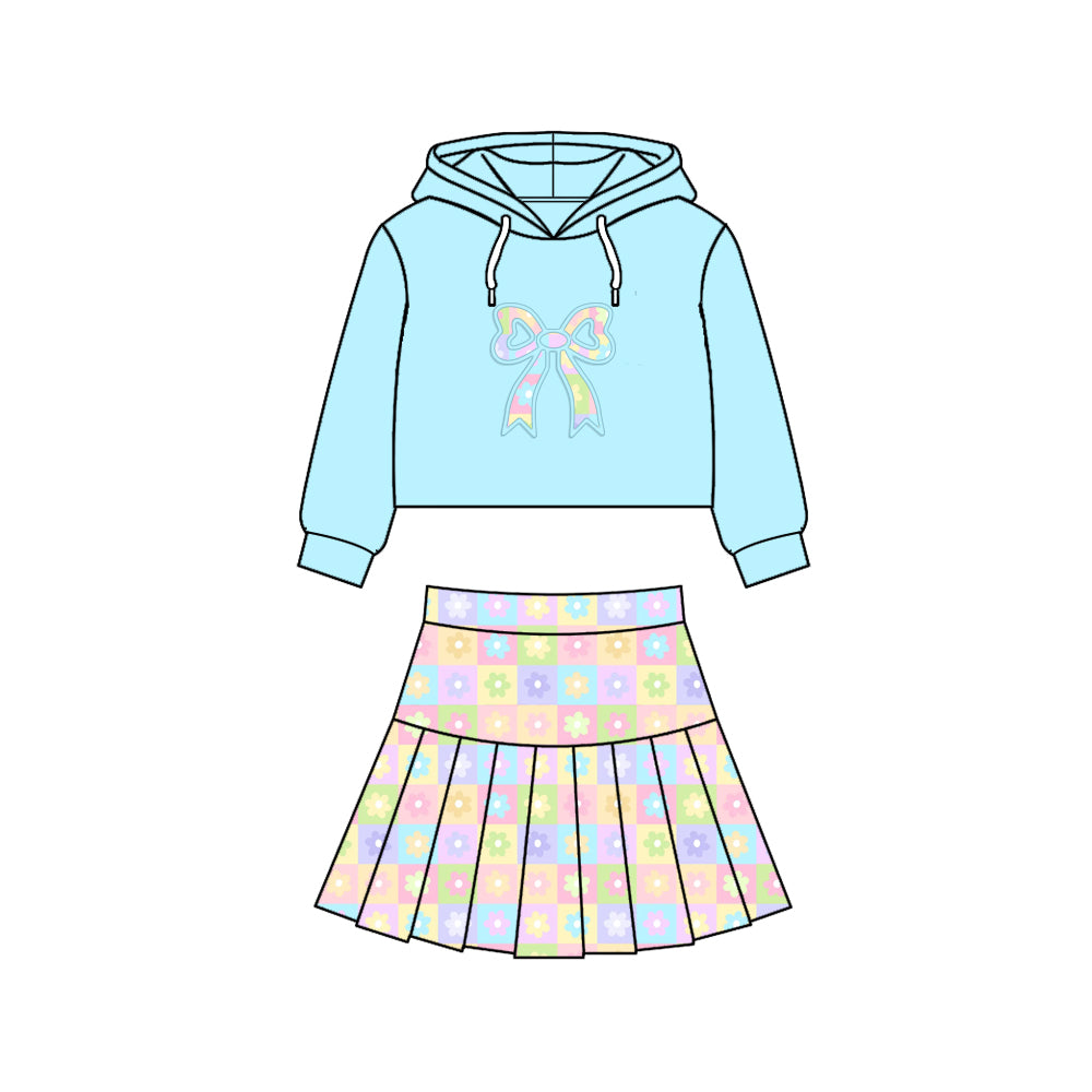 25.11.19 custom each style moq 5 eta 6-8week Sibling Sisters floral bow baby girl clothes long sleeve skirts sets 5 match family design
