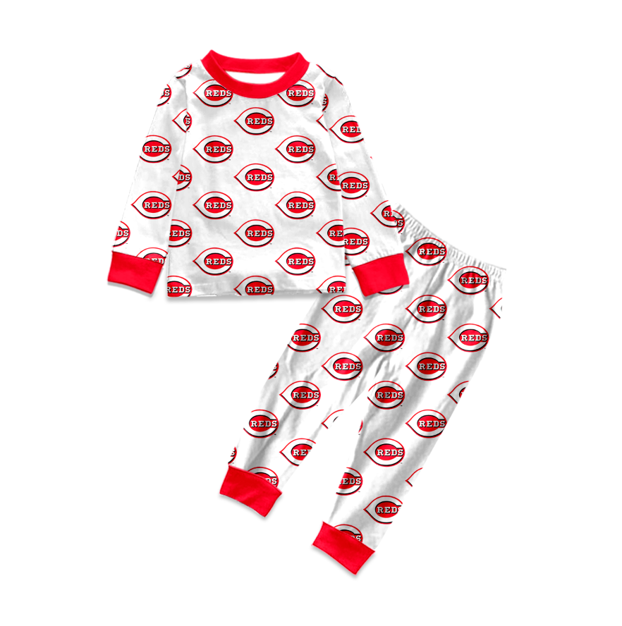 Custom moq 5 mix size milk silk summer teams baby girls clothes red long sleeve pants sets-25.7.22