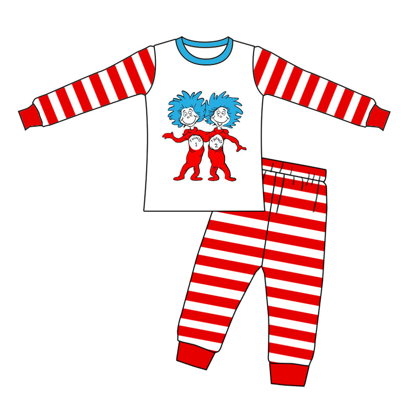 10.19 custom each style moq 5eta 4-6week baby boys clothes dr seuss red striped long sleeve pants sets
