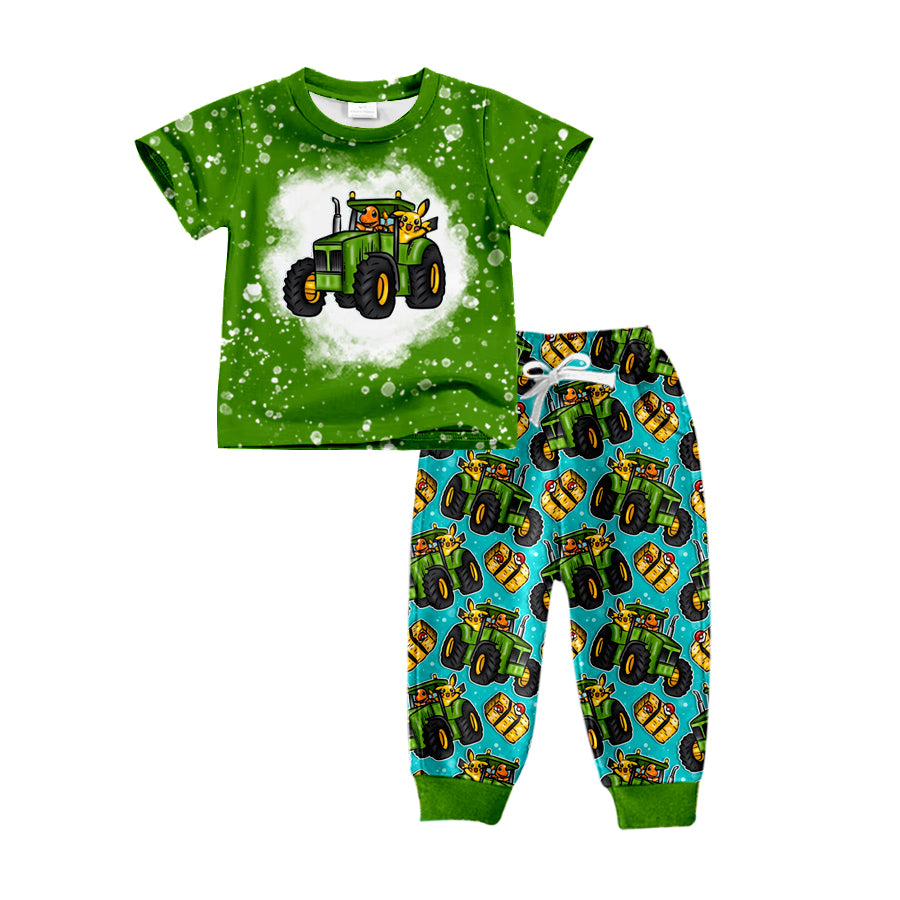 9.24 custom each style moq 5eta 4-6week baby boys clothes green short sleeve pants sets