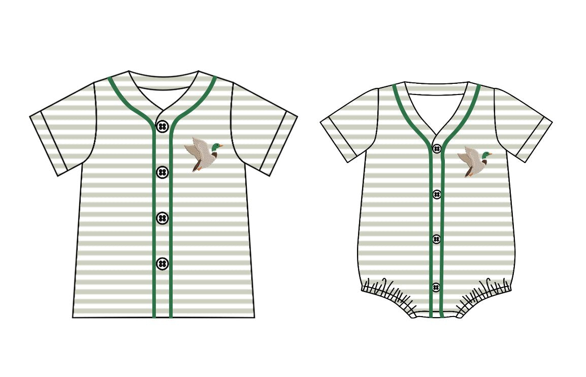25.11.8 Custom each style moq 5 eta 6-8 week Sibling Sister duck baby boy short sleeve top and rompers match family design