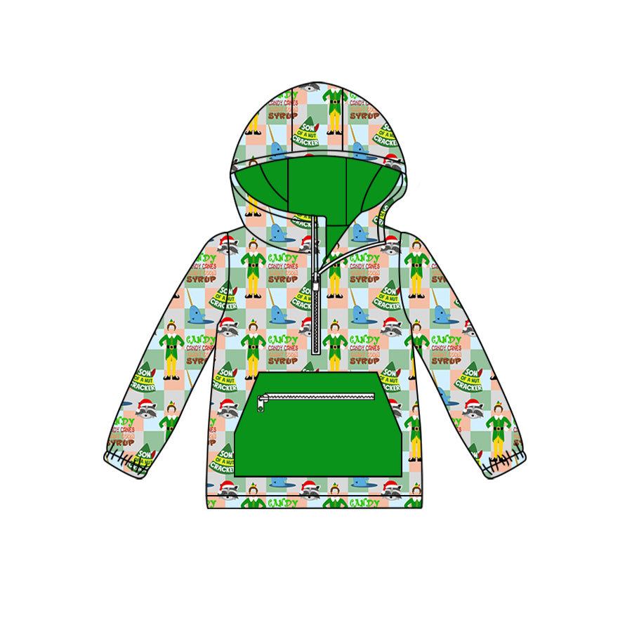 6.29 custom each style moq 5 eta 4-6week Christmas green baby boys clothes long sleeve top