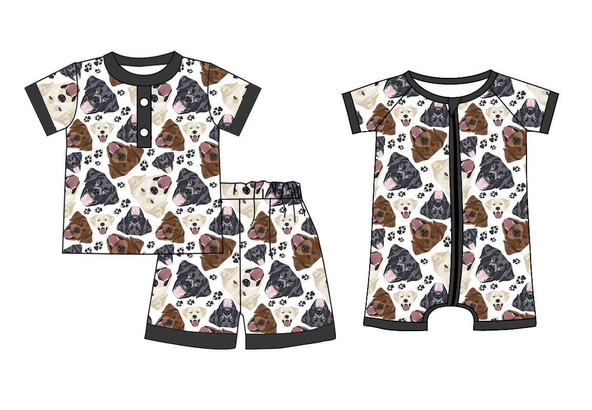 12.17 custom each style moq 5eta 4-6week Sibling Sister dog baby boy short sleeve shorts sets and rompers match design