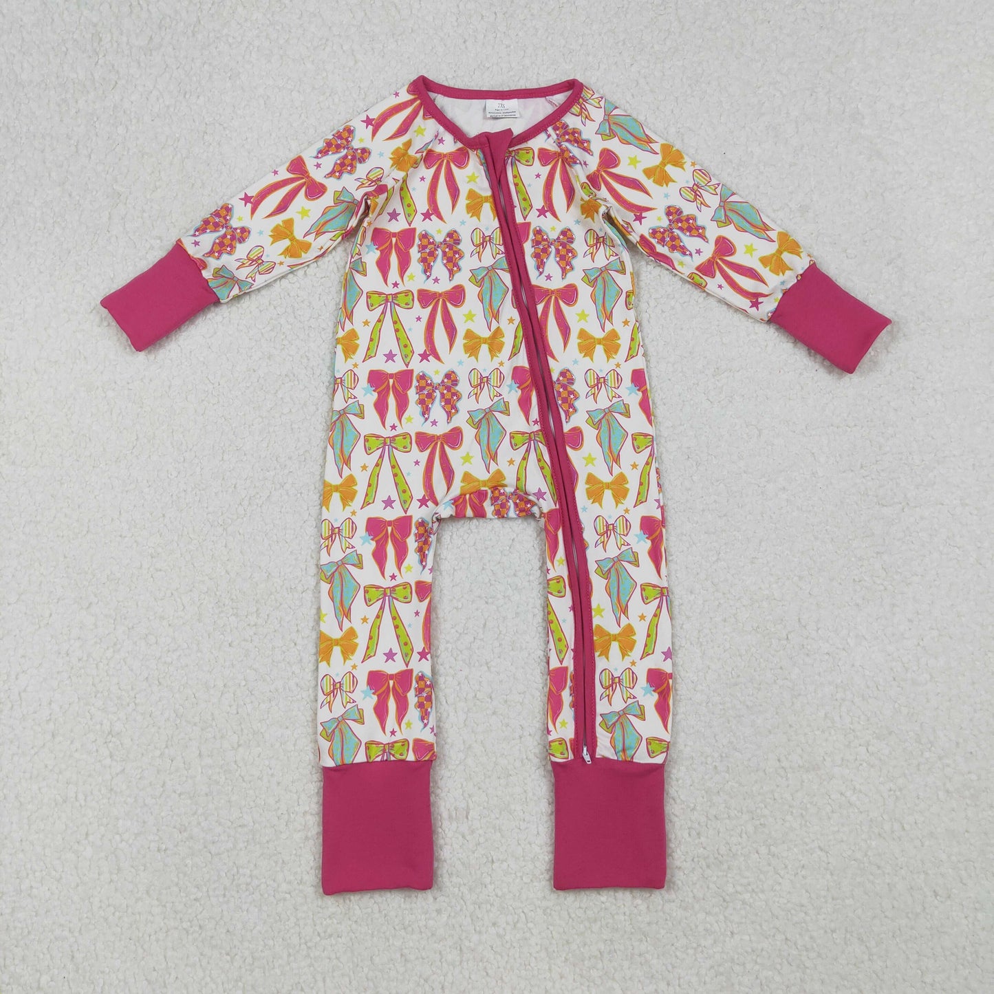RTS NO MOQ Sibling Baby boy girl clothes Bow long Sleeve Romper Mixed Sizes