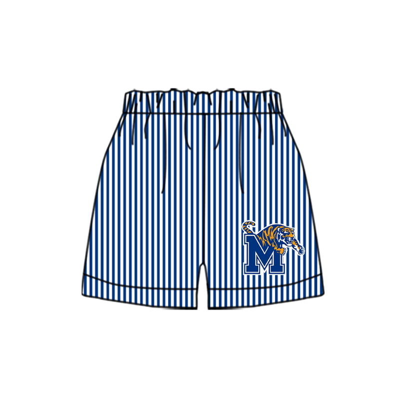 Custom moq 5 mix size milk silk baby boys clothes team summer blue shorts