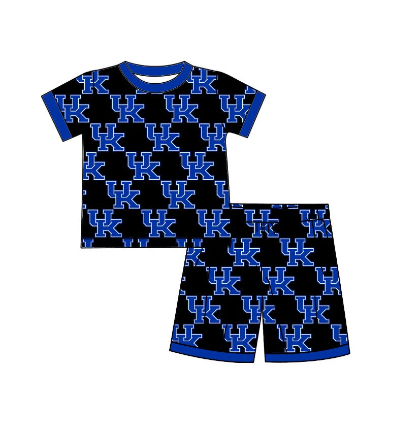 Kentucky UK Summer team boys blue top shorts pajama suit