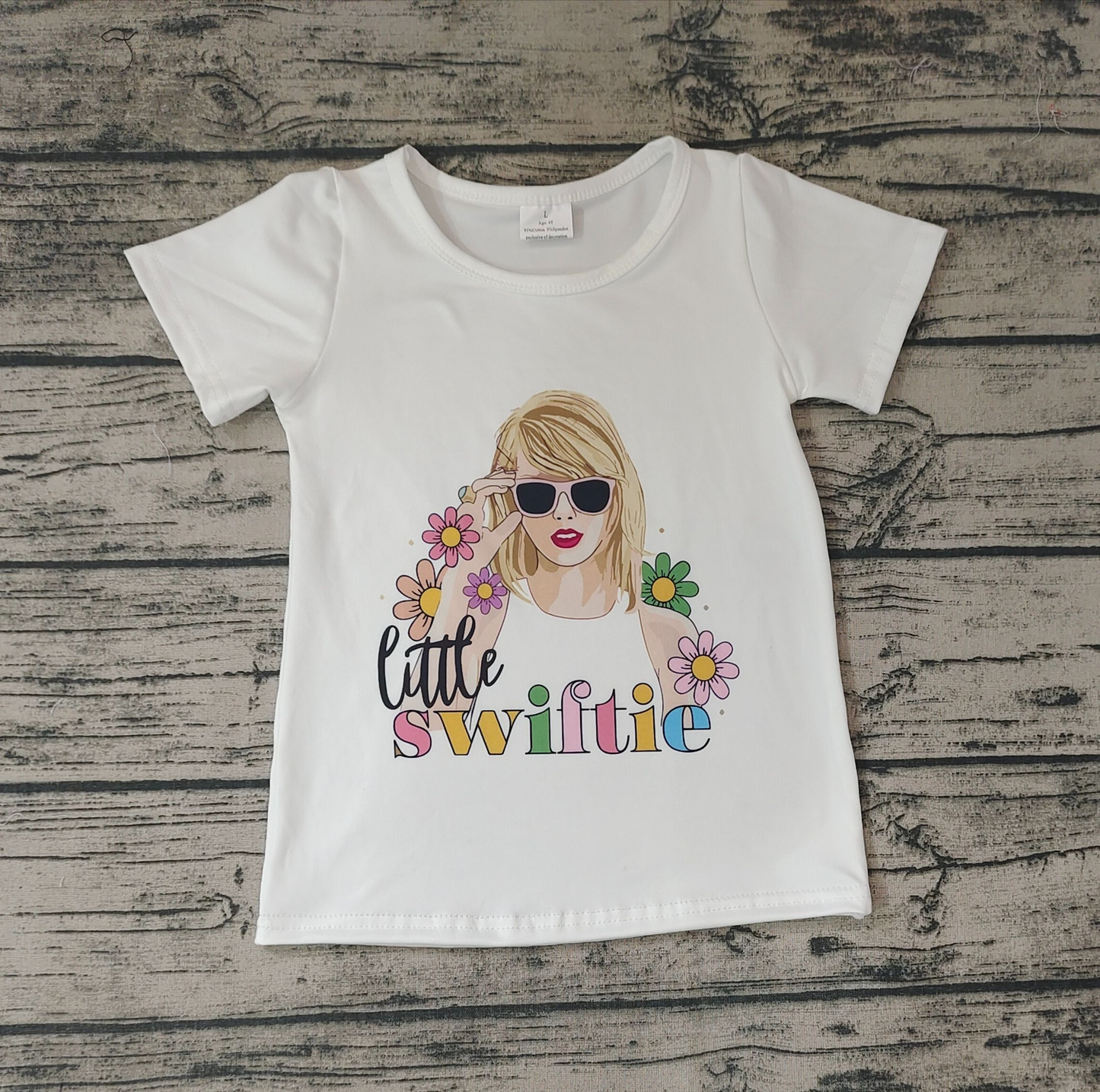 custom no moq eta 5-6weeksdeadline time May 20th little swittile white top girls 3-6m 6-12m size