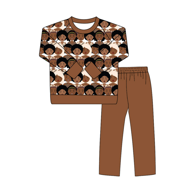 25.9.30 custom each style moq 8 eta 6-8week Sibling Sisters baby boy long sleeve pants sets 2 match family design