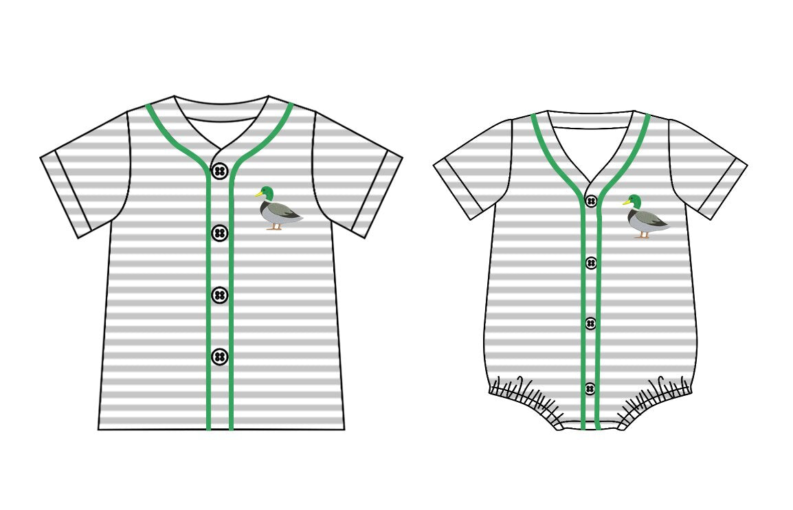 25.11.8 custom each style moq 5 eta 6-8 week Sibling Sister duck baby boy short sleeve top and rompers match family design