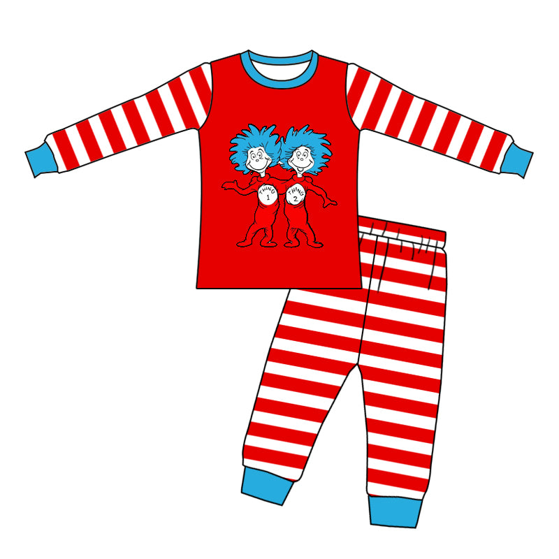 10.19 custom each style moq 5eta 4-6week baby boys clothes dr seuss red sriped long sleeve pants sets