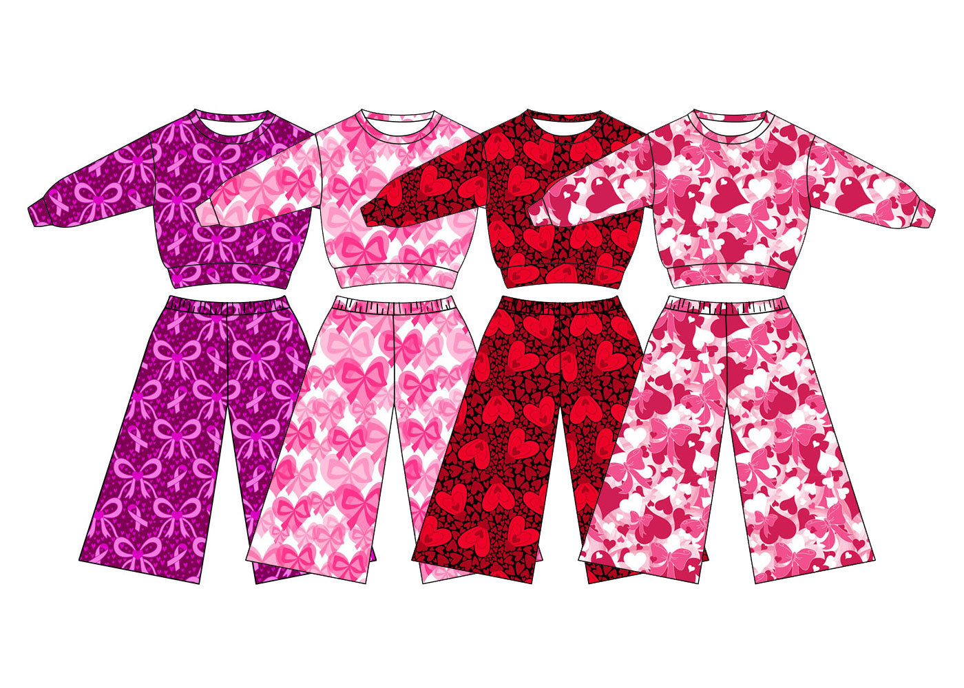 25.10.27 custom each style moq 5 eta 6-8week Sibling Sisters baby girl long sleeve pants sets 4 match family design