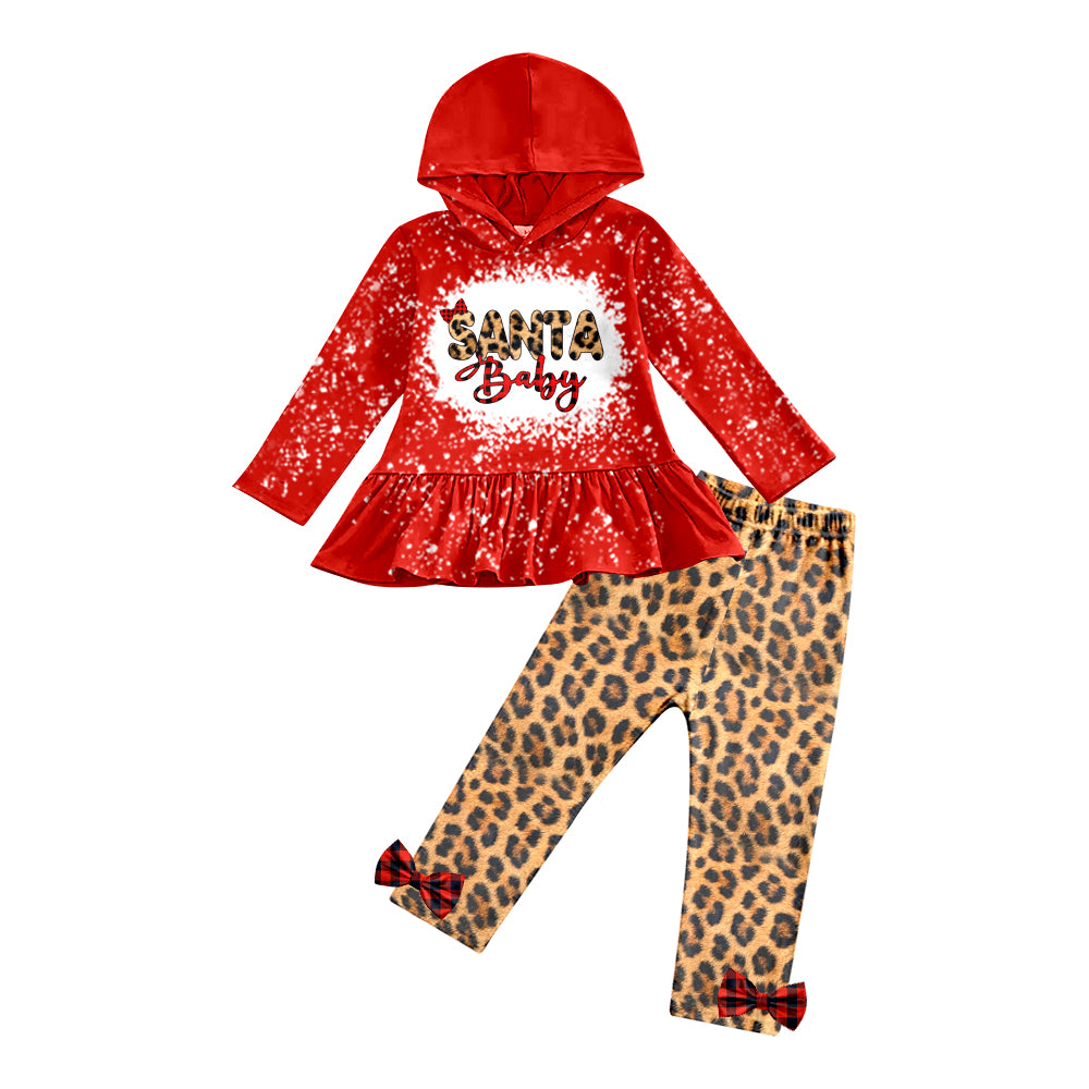 6.12 custom each style moq 5eta 4-6week baby girls clothes red long sleeve leopard pants setssets