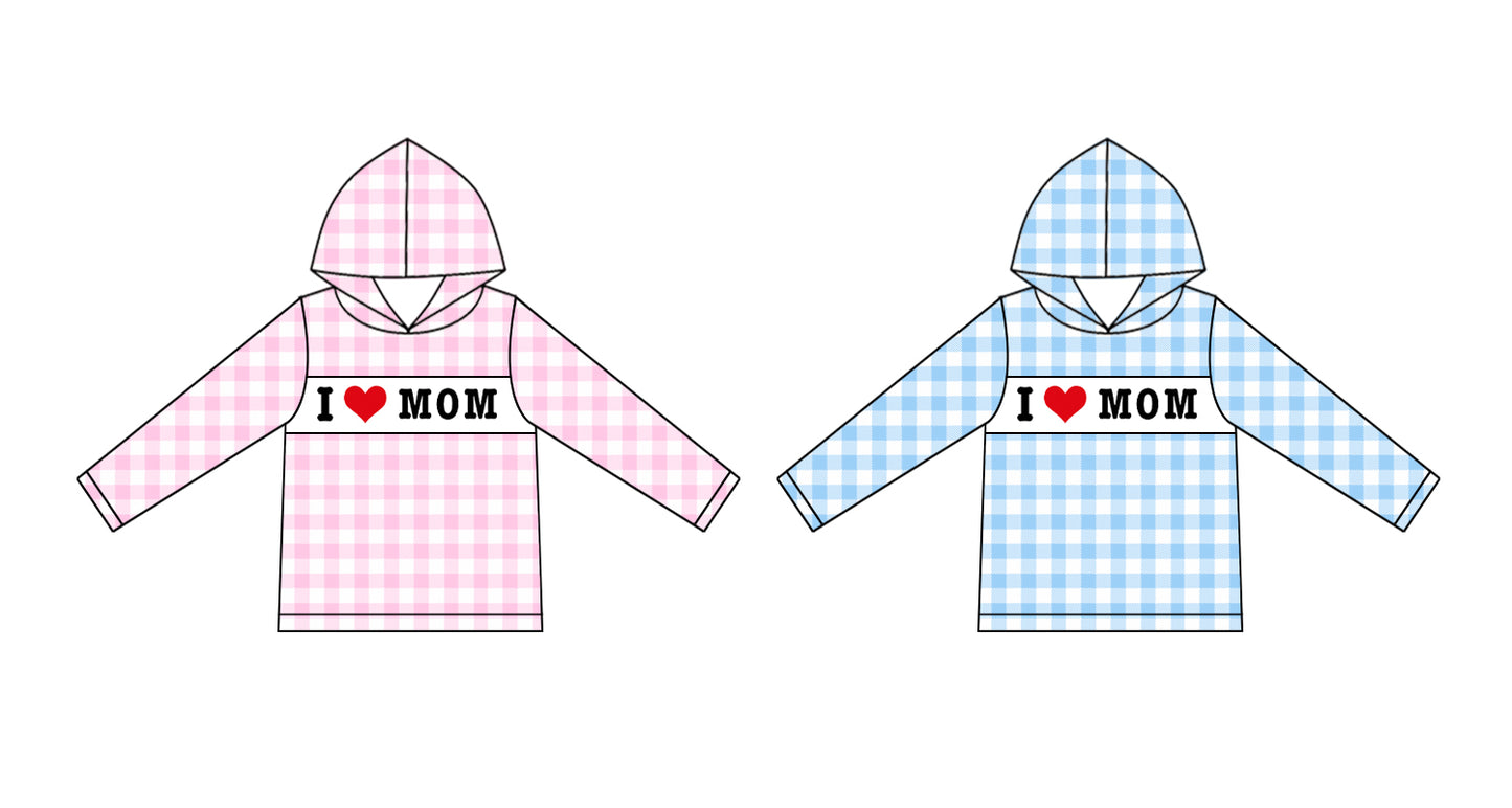 25.9.12 custom each style moq 5eta 4-6week Sibling Sisters love mom baby girl boy hooded long sleeve top 2 match family design