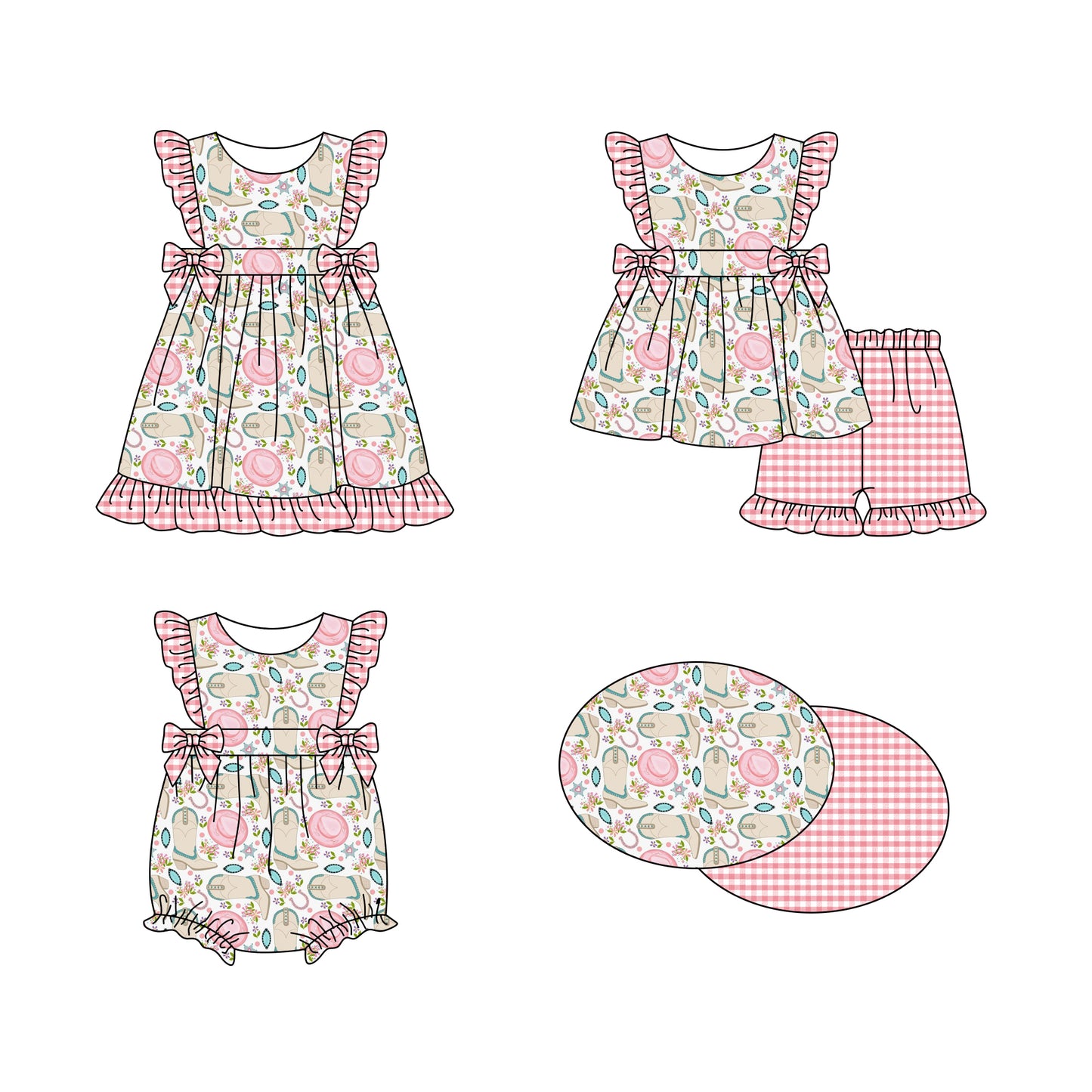 11.18 custom each style moq 5eta 4-6week Sibling Sister boots baby girl short sleeve shorts sets and dress and rompers match family design