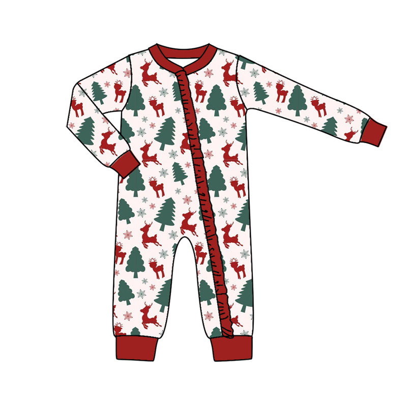 6.23 custom each style moq 5eta 4-6 week Sibling Sister Christmas deer baby boys outfits and romper match family design