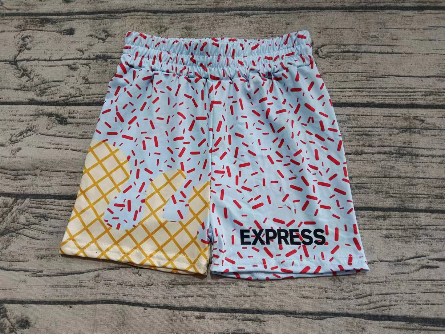 Custom moq 3 eta 6-7weeks kids clothes Gold gray Beach Summer Shorts