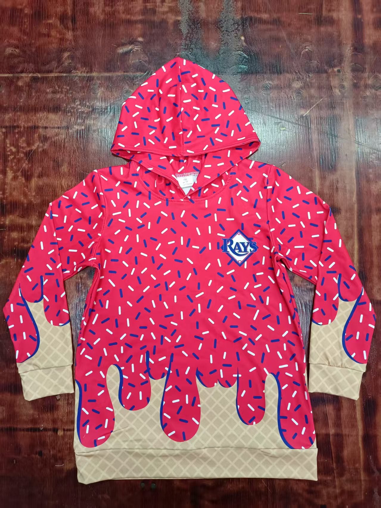 Custom moq 3 eta 6-7weeks kids clothes team watermelon red hooded long sleeve top-25.5.9
