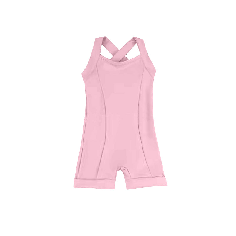 7.3 custom each style moq 5eta 4-6week pink Yoga Clothes baby girls clothes sleeveless sets