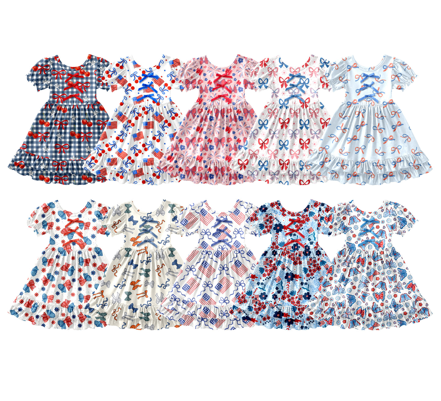 25.12.15 custom each style moq 5 eta 6-8week Sibling Sister flag baby short sleeve dresses 10 match design