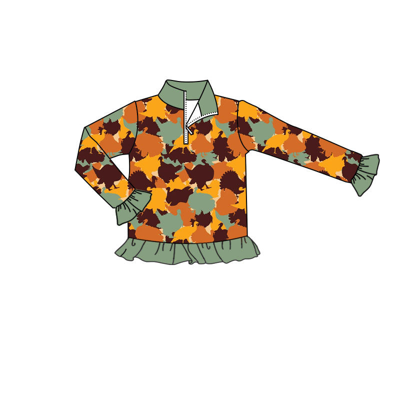 7.9 custom each style moq 5 eta 4-6week baby girls clothes orange long sleeve top
