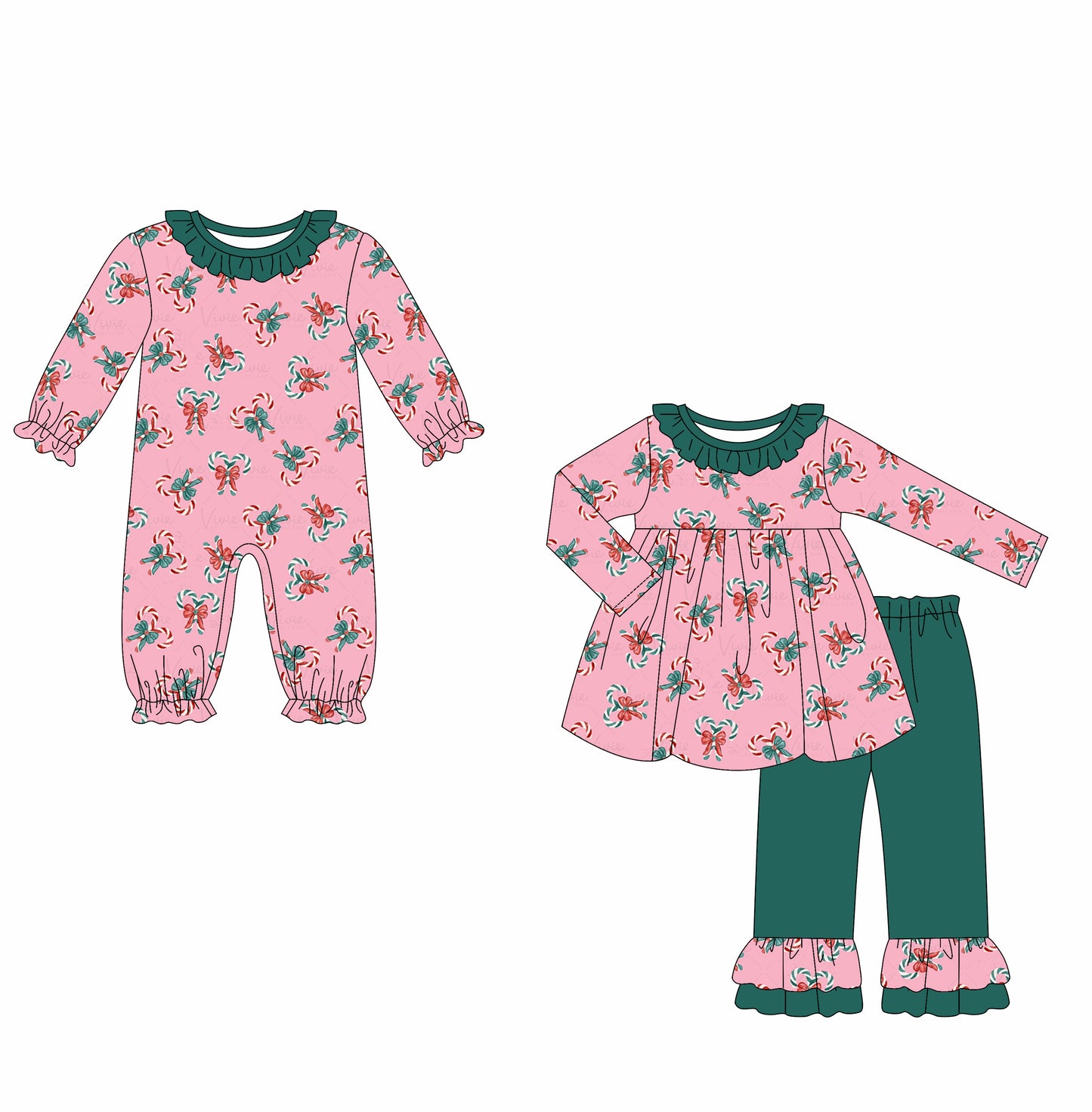 25.6.16 custom each style moq 5eta 4-6week Sibling Sisters Christmas bow baby girl long sleeve pants sets and rompers match family design