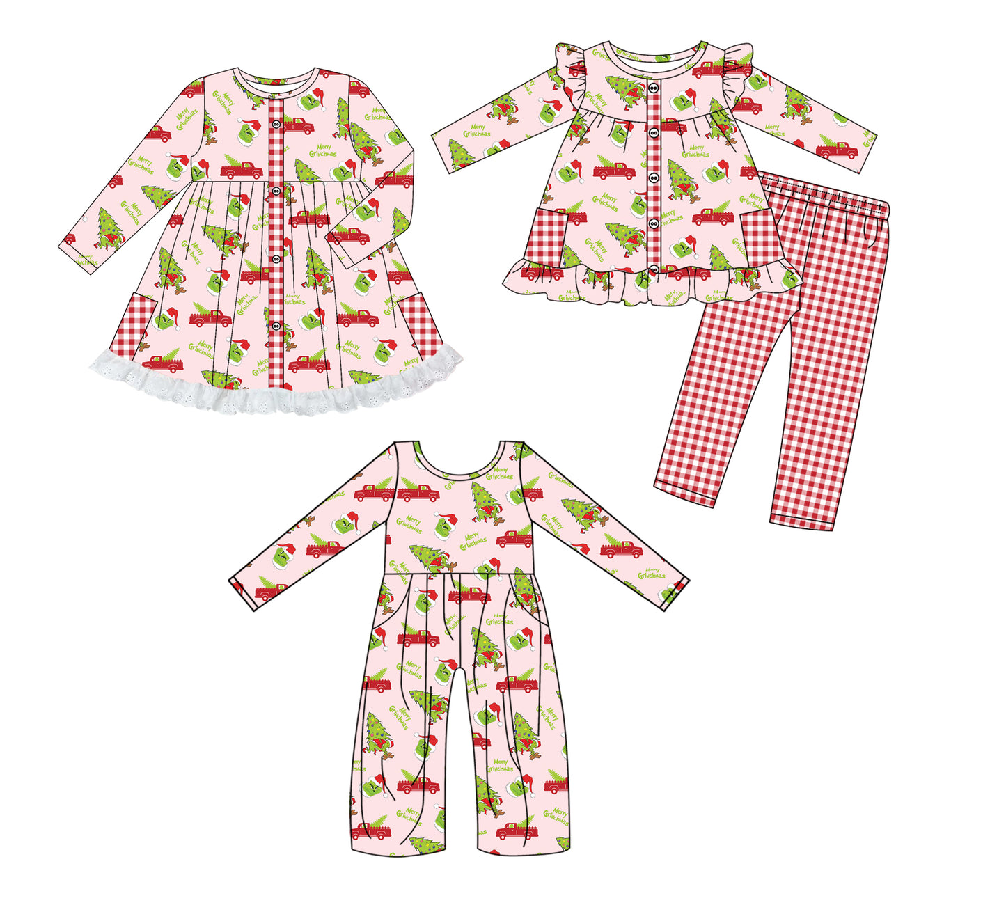 25.8.11 custom each style moq 5eta 4-6week Sibling Sister Christmas baby girl long sleeve pants sets and dress and jumpsuit match family design