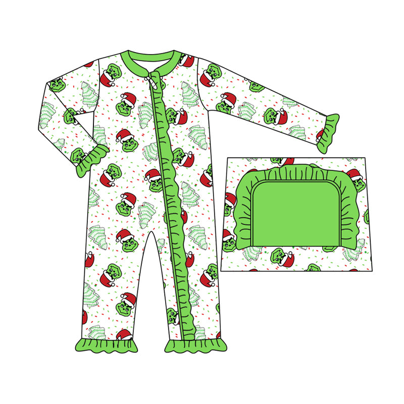 8.30 custom each style moq 5eta 4-6week Sibling Sister Christmas green baby girl sets and rompers match family design