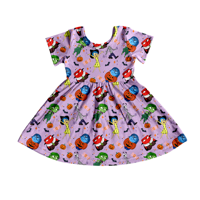 6.26 custom each style moq 5eta 4-6week baby girls clothes pumpkin purple short sleeve girls dress