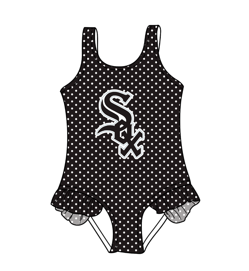 Custom moq 5 mix size milk silk summer teams Black Baby Girl Sleeveless Polka Dot Lace Onesie Swimsuit Cute Summer Beachwear for Little Girls