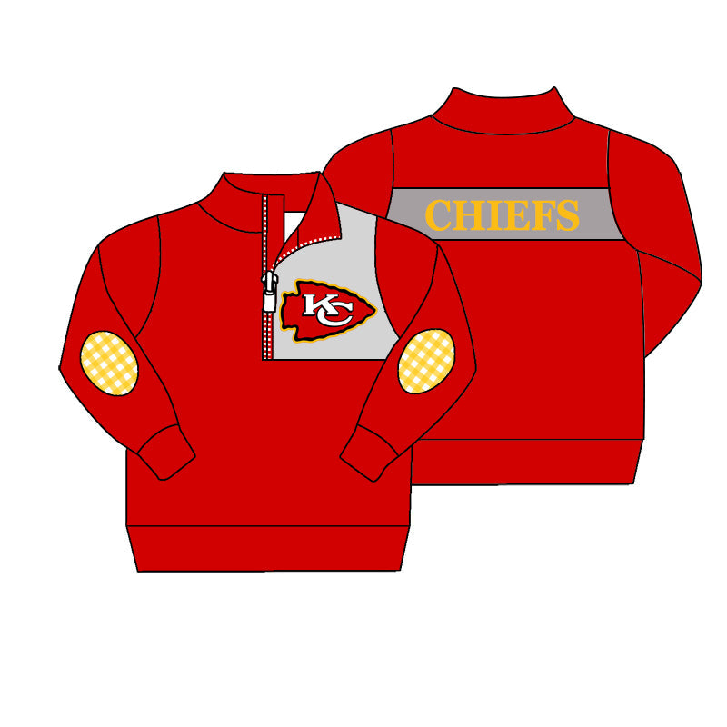 Deadline August 20 custom no moq eta 6-7weeks kc Red Zip-Up Sweatshirt