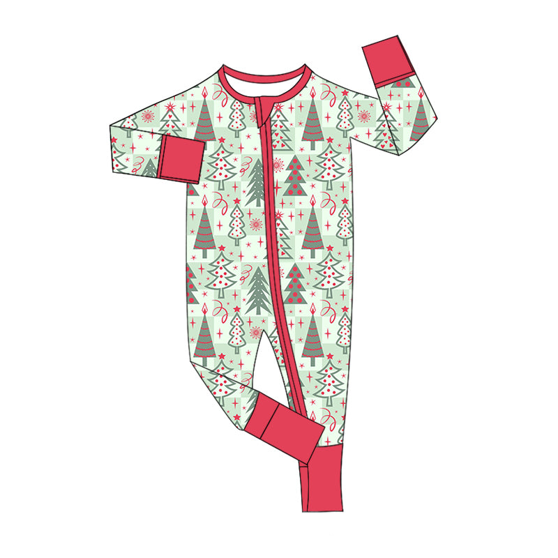 7.25 custom each style moq 5eta 4-6week Sibling Sister Christmas trees baby boys sets and rompers match family design