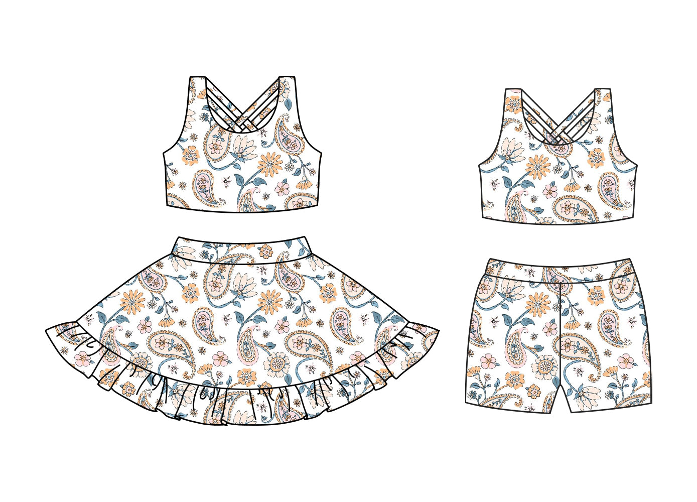 3.25 custom each style moq 5eta 4-6week Sibling Sister floral baby girl short sleeve shorts sets and dresses match design