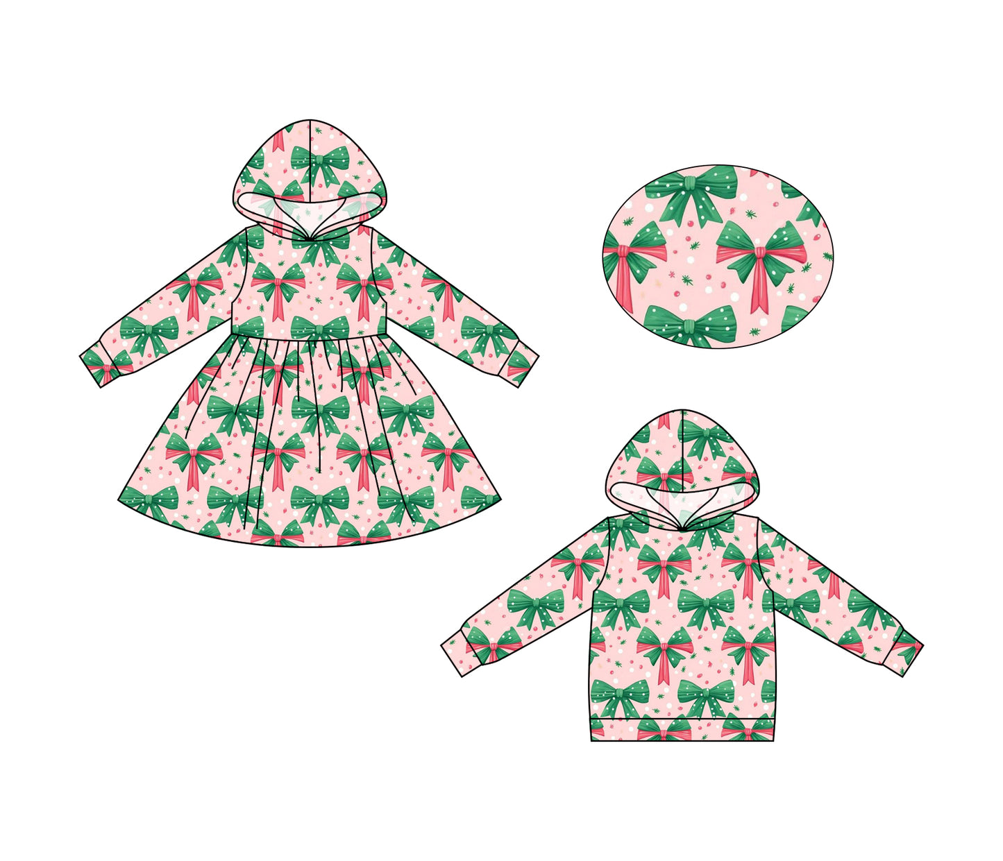 25.6.21 custom each style moq 5eta 4-6week Sibling Sisters Christmas bow baby girls long sleeve dress and top match family design