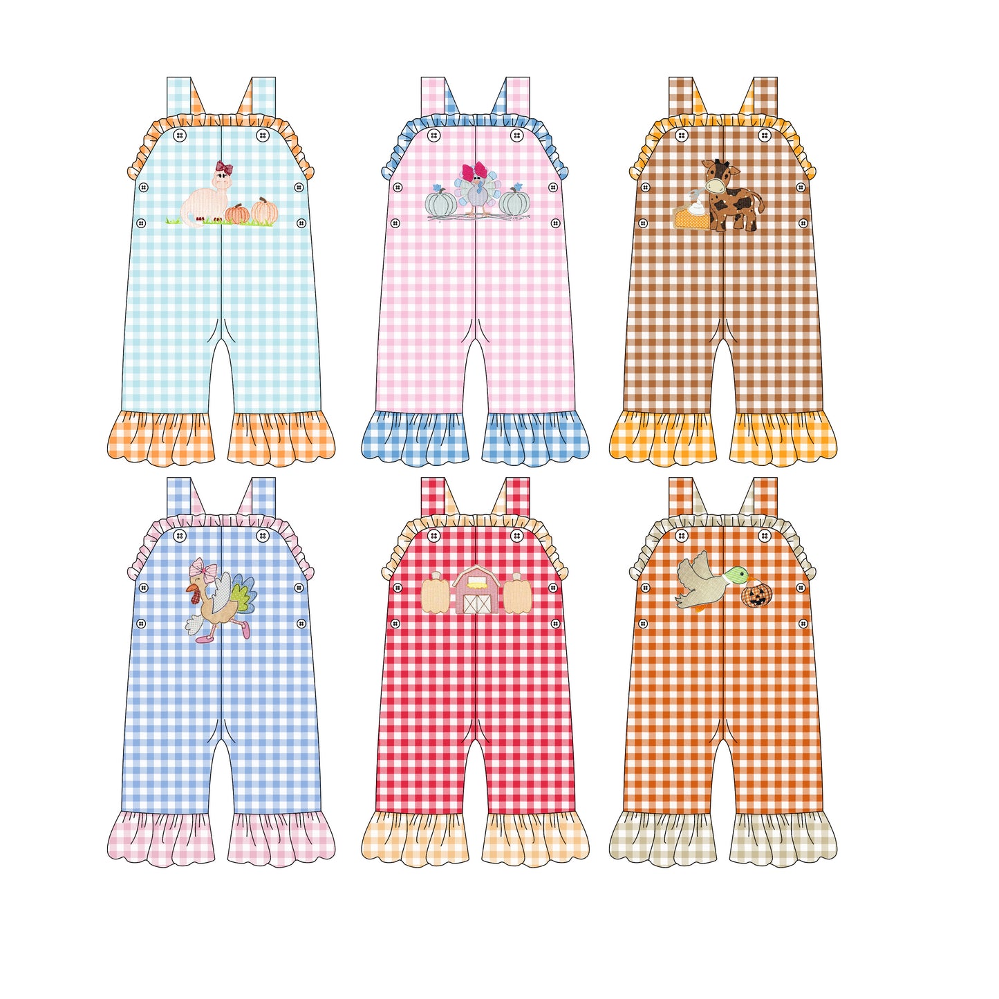 25.6.5 custom each style moq 5eta 4-6week Sibling Sisters baby girl long sleeve jumpsuit 1 and jumpsuit 6 match family design