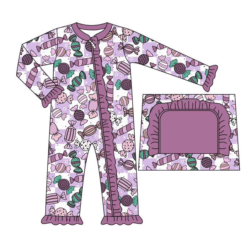 8.20 custom each style moq 5eta 4-6week Sibling Sister candy purple baby girl sets and dress and rompers match family design