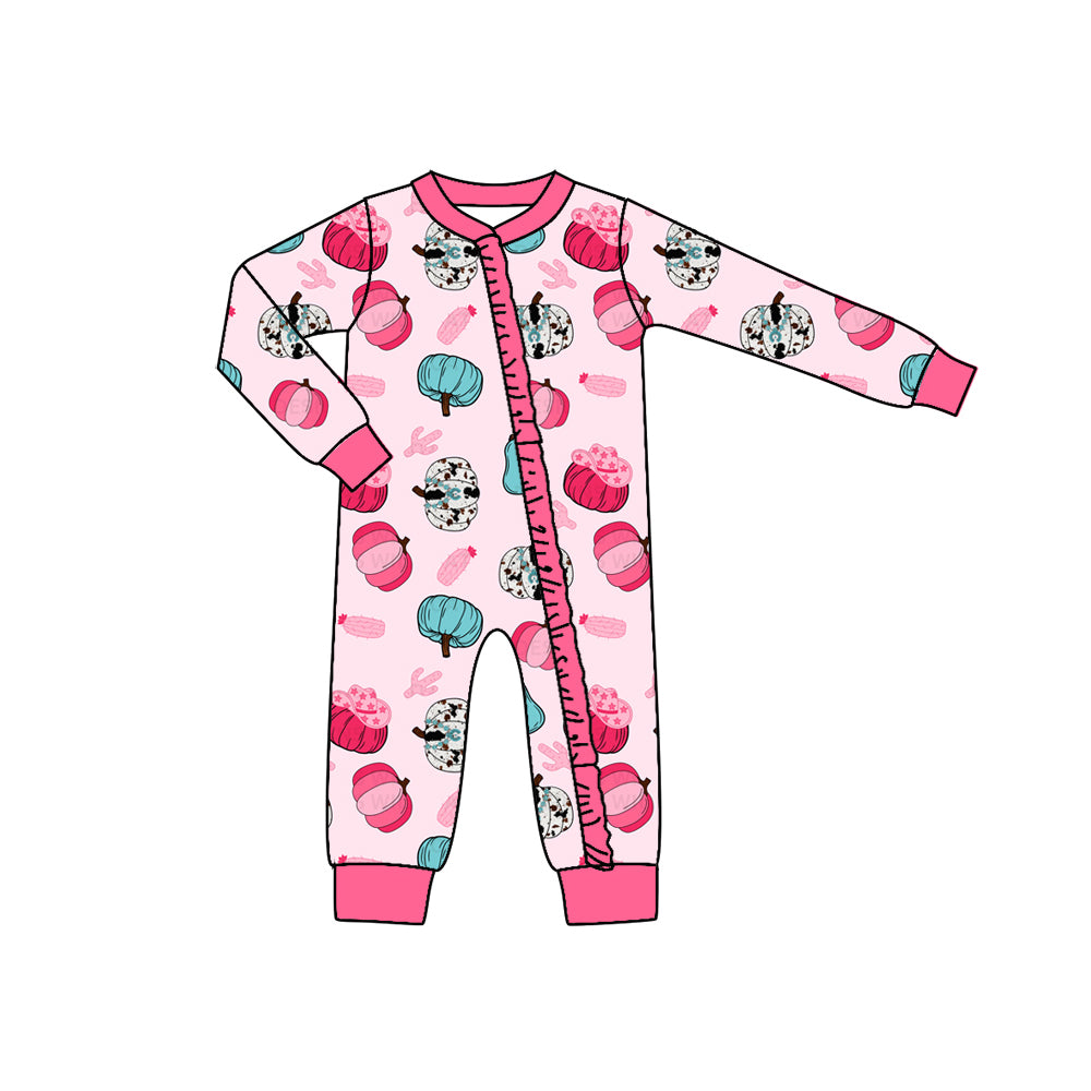 5.29 custom each style moq 5eta 4-5week Sibling Sister pumpkin pink baby girls outfits dress and baby romper match family design