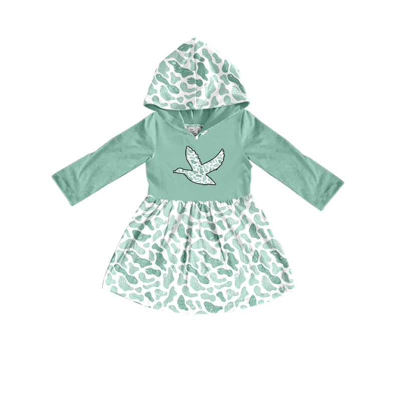 6.12 custom each style moq 5eta 4-5week Sibling Sister green duck leopard girls hooded sets and boys sets and dress match family design