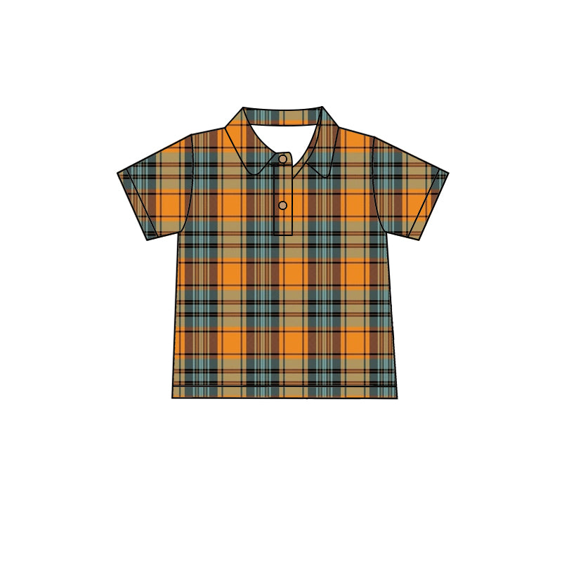 10.11 custom each style moq 5 eta 4-6week baby boys clothes plaid short sleeve top