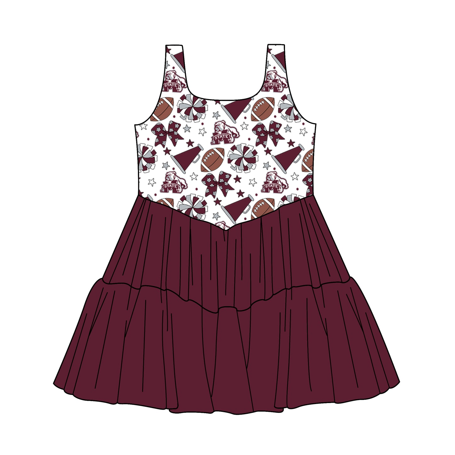 Custom moq 5 mix size milk silk summer teams Baby Girls Sleeveless Dark Red Knee-Length Dress Cute Clothing for Little Girls