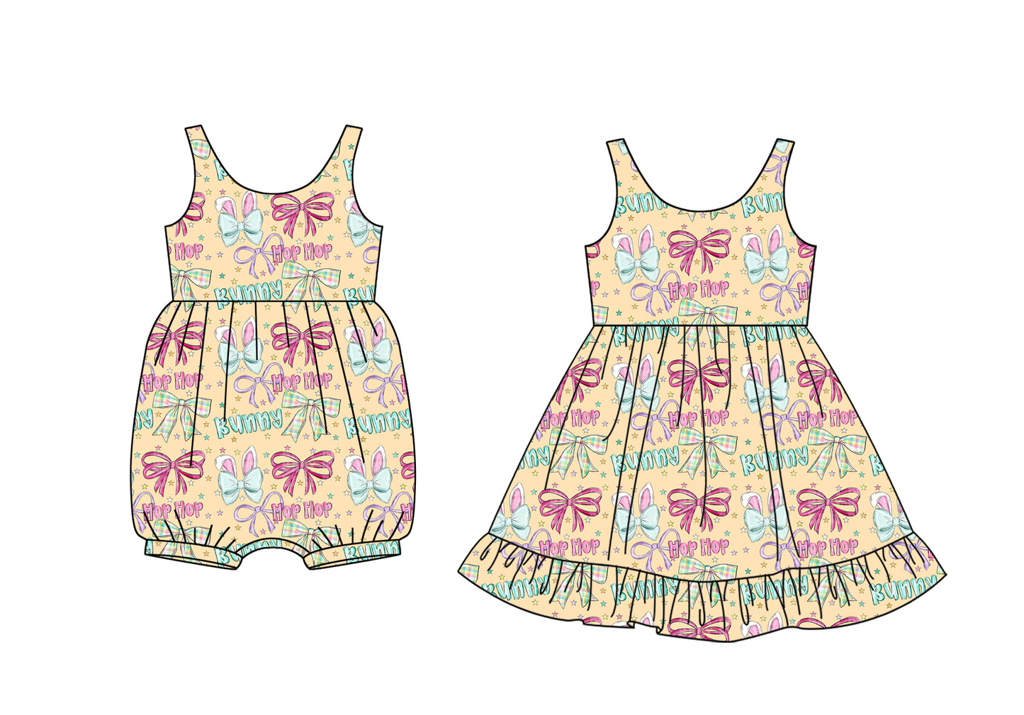 25.12.9 custom each style moq 5 eta 6-8week Sibling Siste bow baby short sleeve romper and dress match design