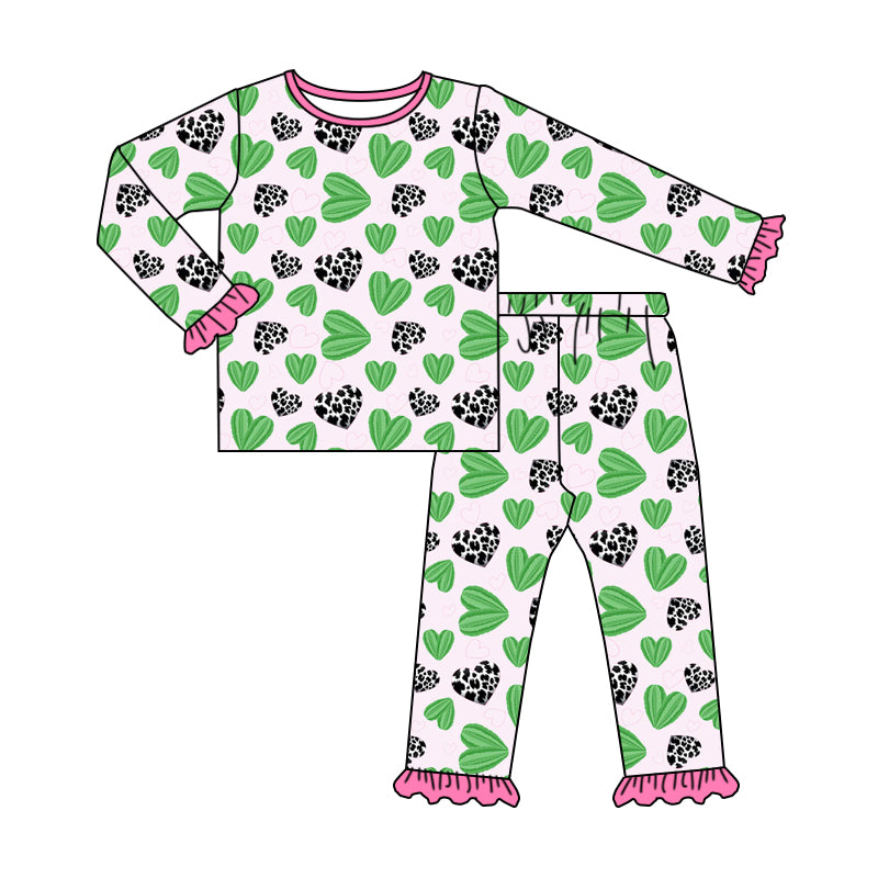 10.1 custom each style moq 5eta 4-6week baby girls clothes love pink long sleeve pants sets