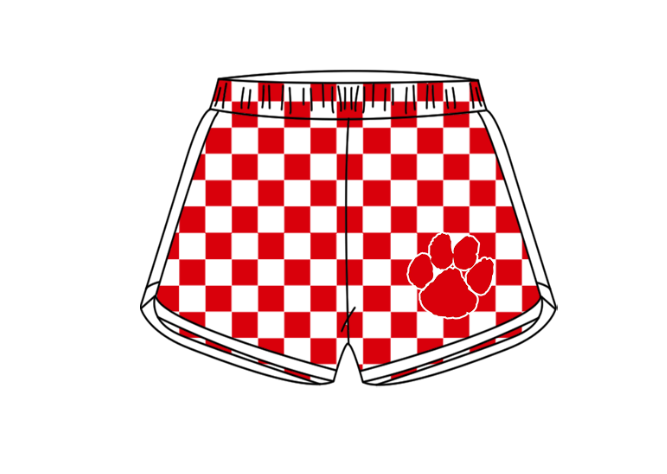 Custom moq 5 mix size milk silk summer teams Boy's Short Sleeved Red Top Plaid Shorts Set Girl's Short-Sleeved Set with Matching Swimsuits Adult Shorts
