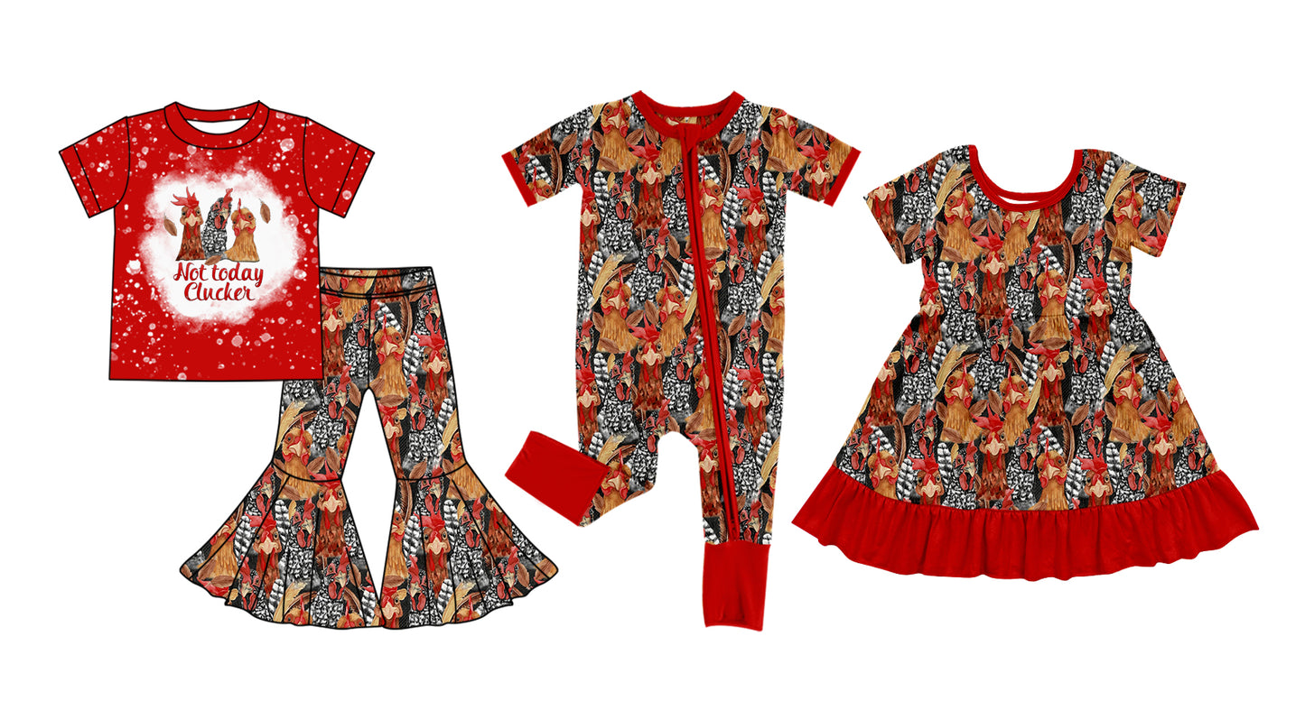 11.19 custom each style moq 5eta 4-6week Sibling Sister red baby girl sets and dress and rompers match family design