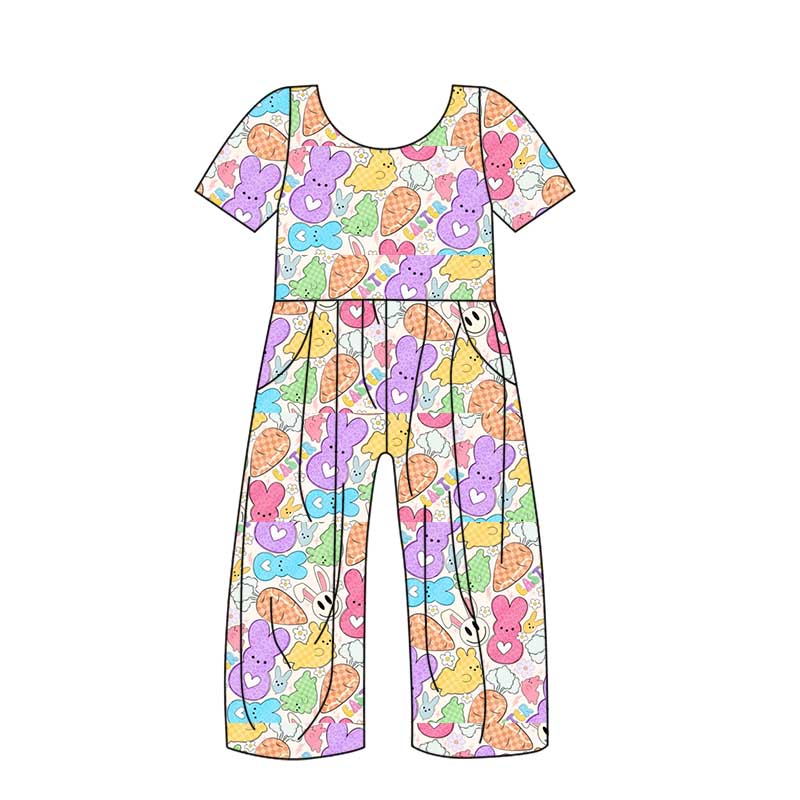 10.21 custom each style moq 5eta 4-6week baby girls clothes easter short sleeve baby girls jumpsuit