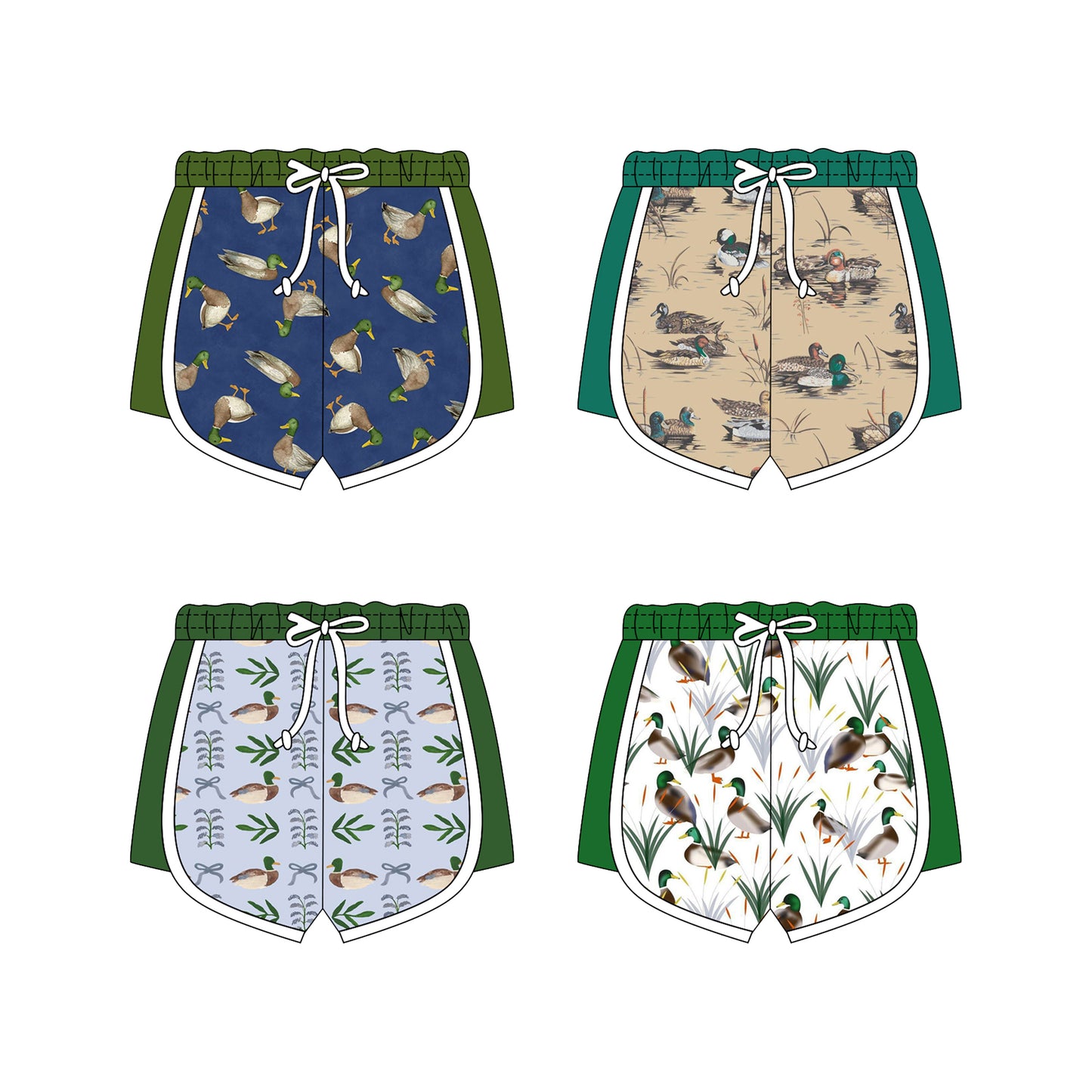 25.11.4 custom each style moq 5 eta 6-8week Sibling Sisters ducks baby kids summer shorts 4 match family design
